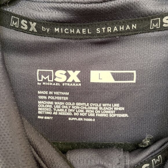MSX By Michael Strahan Mens Blue Polo Shirt L Moisture-Wicking Polyester - Picture 3 of 5